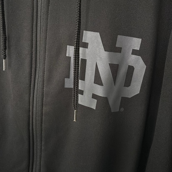Notre Dame Fighting Irish Men's Colosseum Black Blackout Full-Zip Hoodie 3XL - Picture 2 of 7